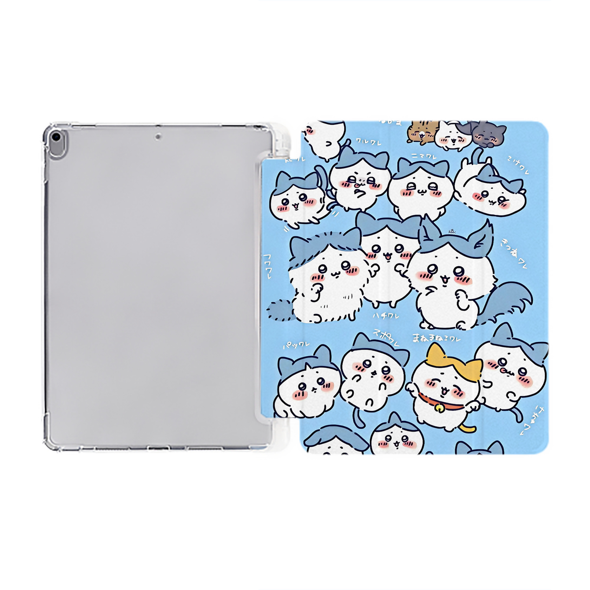 （画像用） ちいかわ Chii-kawa IPad ケース ペン収納付き 三つ折りスタンド PUレザー×シリコン 対応機種9.5/10.5/10.9インチ